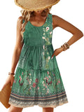 Zeagoo Womens Summer Dresses Casual Sleeveless Boho Beach Dress Scoop Neck Midi Floral Sundress with Pocket