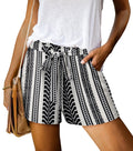 KISSMODA Womens Summer Shorts with Pockets Lightweight High Waisted Adjustable Tie Knot Casual Short