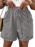 Eytino Plus Size Womens Shorts Casual Drawstring Elastic High Waist Comfy Summer Shorts with Pockets5X Sleet
