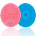 Baby Bath Brush Baby Cradle Cap Brush Silicone Massage Brush Silicone Scrubbers Exfoliator Brush Baby Skin Scrubbers for Dry Skin and Cradle Cap (Large-Blue & Pink)