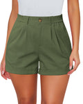 luvamia Twill Stretch Shorts Women Green Womens High Rise Shorts Vacation Shorts for Women Womens Beach Vacation Outfits Country Concert Outfit Shorts for Women Trendy Summer Size Large Size 12 14