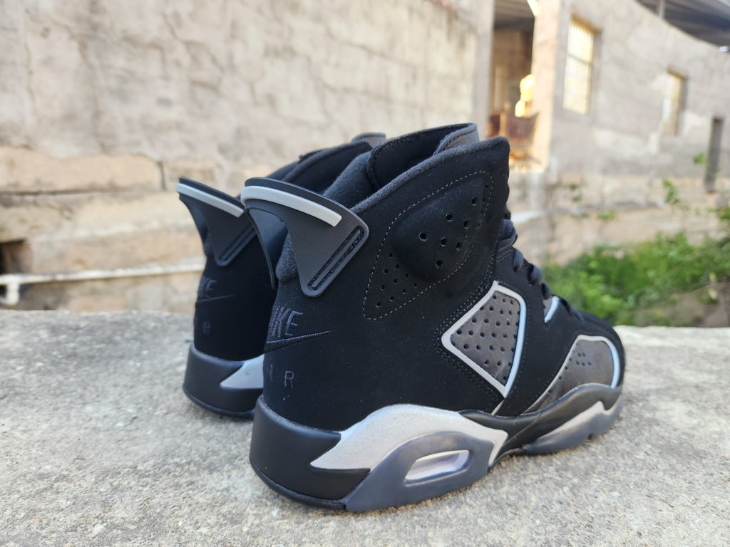 Black & Metallic Silver High-Top Sneakers