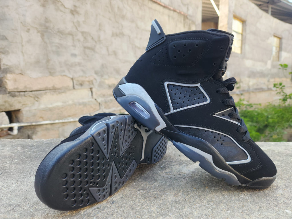 Black & Metallic Silver High-Top Sneakers