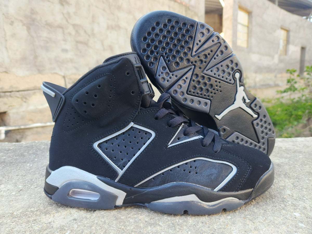 Black & Metallic Silver High-Top Sneakers